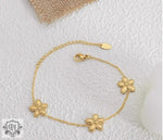 18K Gold Floral Necklace and Bracelet - QH Clothing