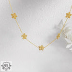 18K Gold Floral Necklace and Bracelet - QH Clothing