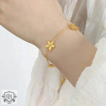 18K Gold Floral Necklace and Bracelet - QH Clothing