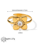 18K Gold Flower Design Ring - QH Clothing