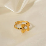 18K Gold Flower Design Ring - QH Clothing