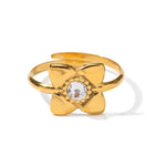 18K Gold Flower Design Ring - QH Clothing