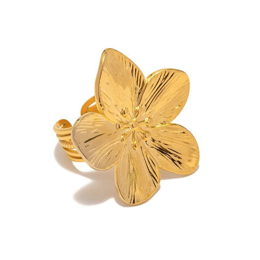 18K Gold Flower Opening Ring - QH Clothing