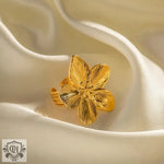 Elegant 18K Gold Flower Opening Ring showcasing intricate flower design in premium gold