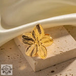 18K Gold Flower Opening Ring featuring an elegant gold flower design