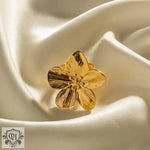 18K Gold Flower Opening Ring with exquisite gold flower design and elegant craftsmanship