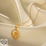 18K Gold Flower Pearl Pendant Necklace - QH Clothing