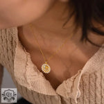 18K Gold Flower Pearl Pendant Necklace - QH Clothing