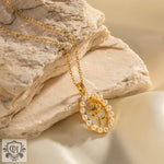 18K Gold Flower Pearl Pendant Necklace - QH Clothing