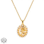 18K Gold Flower Pearl Pendant Necklace - QH Clothing