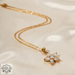 18K Gold Flower Pendant Necklace - QH Clothing