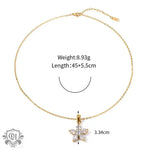 18K Gold Flower Pendant Necklace - QH Clothing