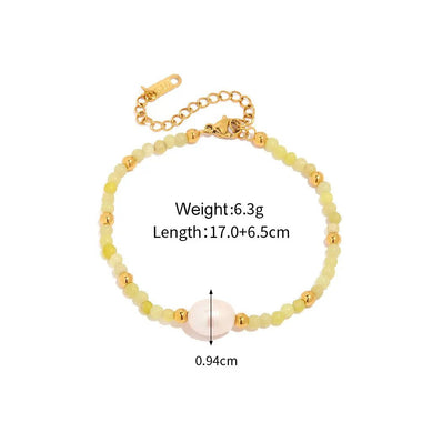 18K Gold Freshwater Pearl Design Bracelet - QH Clothing
