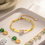 18K Gold Freshwater Pearl Design Bracelet - QH Clothing