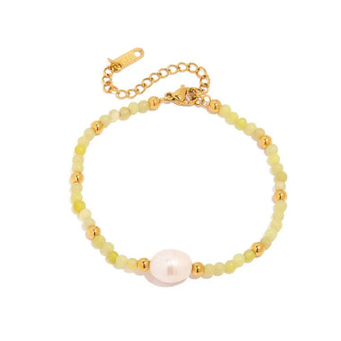 18K Gold Freshwater Pearl Design Bracelet - QH Clothing