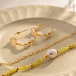 18K Gold Freshwater Pearl Design Bracelet - QH Clothing