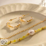 18K Gold Freshwater Pearl Design Bracelet - QH Clothing