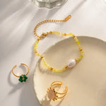 18K Gold Freshwater Pearl Design Bracelet - QH Clothing