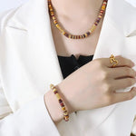 18K Gold Gem Bead Bracelet & Necklace - QH Clothing