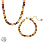 18K Gold Gem Bead Bracelet & Necklace - QH Clothing