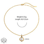 18K Gold Gemstone Circle Pendant Necklace - QH Clothing