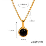 18K gold exquisite and fashionable clavicle chain inlaid with gemstone design light luxury style necklace - QH Clothing