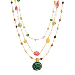 Exquisite and noble 18K gold collarbone chain and gemstone design necklace - QH Clothing