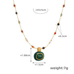 Exquisite and noble 18K gold collarbone chain and gemstone design necklace - QH Clothing