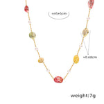 Exquisite and noble 18K gold collarbone chain and gemstone design necklace - QH Clothing