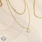 18K Gold Gemstone Double Layer Stacked Necklace - QH Clothing