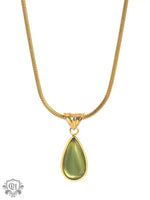 18K Gold Gemstone Drop Pendant Necklace - QH Clothing