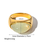 18k gold classic fashion inlaid gemstone design simple style ring - QH Clothing