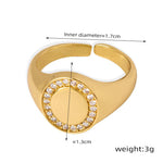 18K gold hip-hop punk style irregular-shaped gem-set design versatile ring - QH Clothing