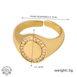 18K gold hip-hop punk style irregular-shaped gem-set design versatile ring - QH Clothing