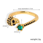 18K gold hip-hop punk style irregular-shaped gem-set design versatile ring - QH Clothing