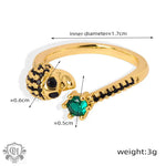 18K gold hip-hop punk style irregular-shaped gem-set design versatile ring - QH Clothing