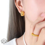 18K Gold Geometric Braided Earrings - QH Clothing