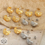 18K Gold Geometric Braided Earrings - QH Clothing