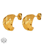 18K Gold Geometric Braided Earrings - QH Clothing