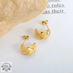 18K Gold Geometric Braided Earrings - QH Clothing