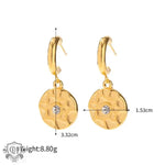 18K Gold Geometric Diamond Circle Earrings - QH Clothing