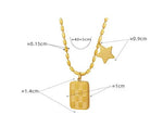 18K Gold Geometric Double Pendant Necklace - QH Clothing