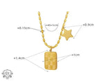 18K Gold Geometric Double Pendant Necklace - QH Clothing