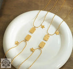 18K Gold Geometric Double Pendant Necklace - QH Clothing