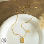 18K Gold Geometric Double Pendant Necklace - QH Clothing