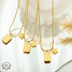 18K Gold Geometric Double Pendant Necklace - QH Clothing