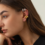 18K gold exquisite simple geometric design earrings - QH Clothing