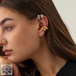 18K gold exquisite simple geometric design earrings - QH Clothing