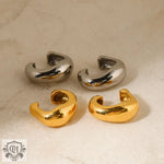 18K gold exquisite simple geometric design earrings - QH Clothing