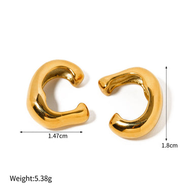 18K gold exquisite simple geometric design earrings - QH Clothing